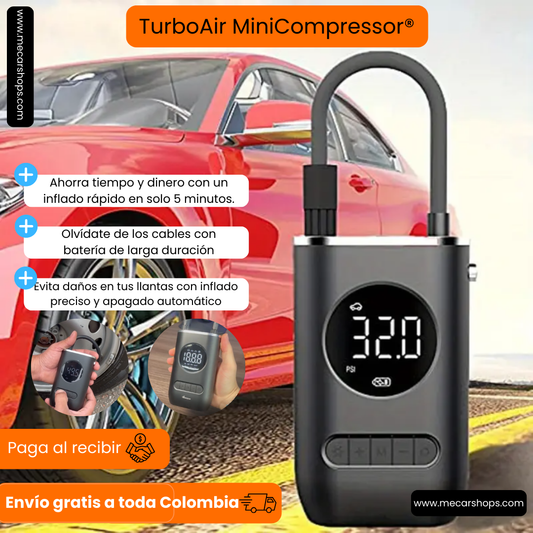 🚗TurboAir Mini Compressor ® | Inflador de Aire Portátil y Potente💨